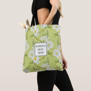 Bolsa Tote A Melhor Mãe Daisy Floral Botânica do Mundo