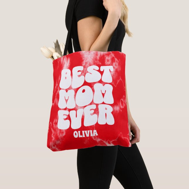 Bolsa Tote A Melhor Mãe Personalizada, Tchau Vermelho (Close Up)