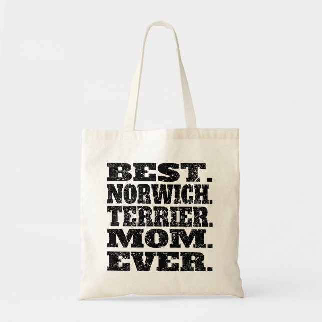 Bolsa Tote A melhor mamã de Norwich Terrier nunca (Frente)
