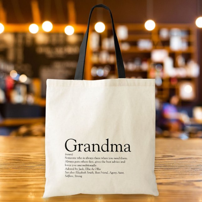 Bolsa Tote A melhor vovó do mundo, definição de avó (World's Best Ever Grandma, Grandmother Definition Tote Bag)