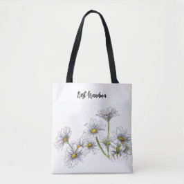 Bolsa Tote A melhor vovó, margarida branca