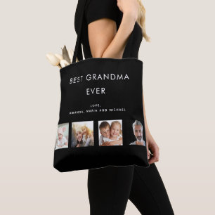 Bolsa Tote A melhor vovó personalizada colagem fotográfica pr