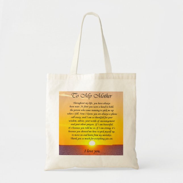 Bolsa Tote A meu saco do presente do poema da mãe (Frente)