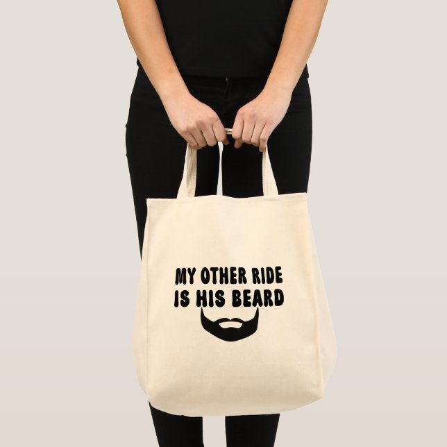 Bolsa Tote A Minha Outra Carona É A Barba Da Motocicleta. (Frente (produto))