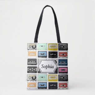 Bolsa Tote A mistura retro da gaveta do vintage grava o teste