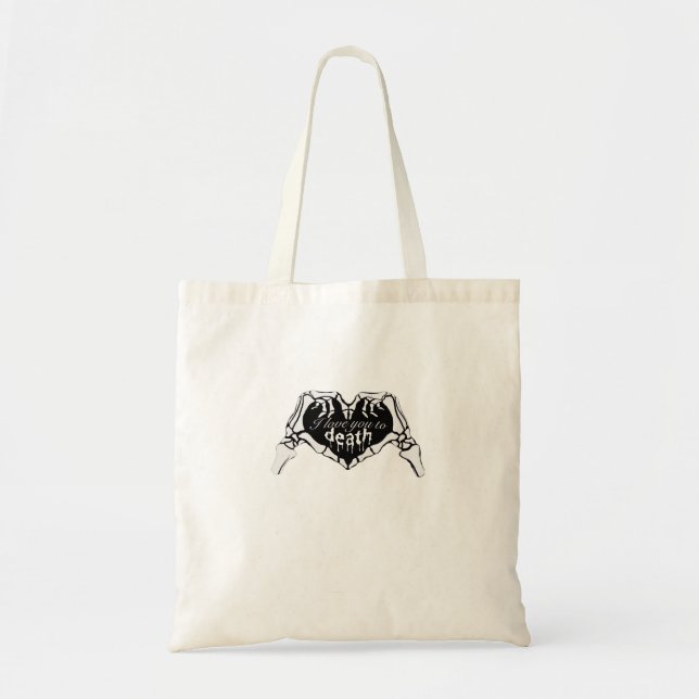 Bolsa Tote À morte - Coração da Mão do Esqueleto (Frente)