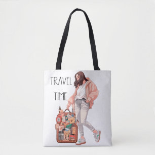 Bolsa Tote "A Mulher com Bagagem: Tempo de Viagem"