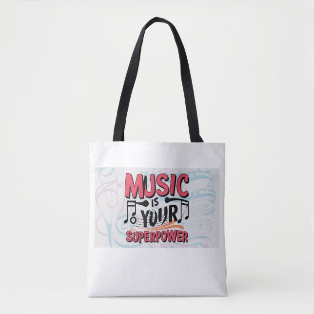 Bolsa Tote A Música é Seu Superpoder opção 2 (Frente)