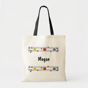 Bolsa Tote A música nota a sacola conhecida feita sob
