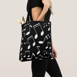 Bolsa Tote A música nota o branco