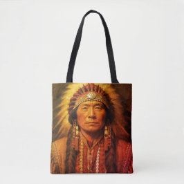 Bolsa Tote A Native American Indian Chief on a Shoulder