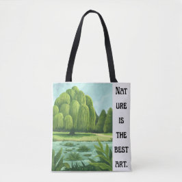 Bolsa Tote 'A Natureza É A Melhor Arte' Paisagem de Salgueiro