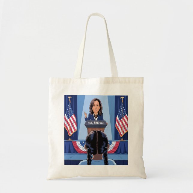 BOLSA TOTE A NIECE DE KAMALA HARRIS - SIM, ELA PODE SER SONHA (Frente)