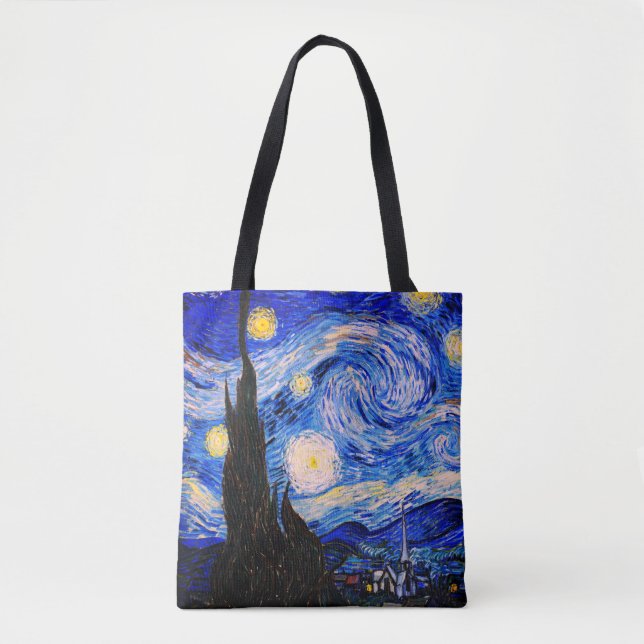 Bolsa Tote A Noite Estrelada de Vincent Van Gogh (Frente)