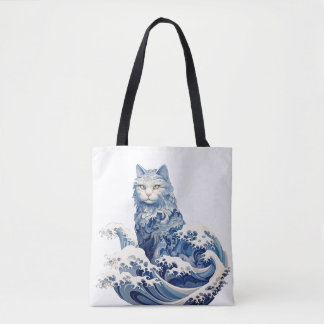 Bolsa Tote A Onda De Gato De Kanagawa