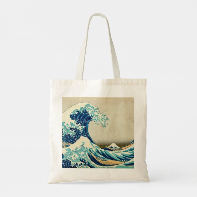 Bolsa Tote A onda do Excelente de Kanagawa - Hokusai (Verso)