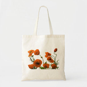 Bolsa Tote A papoila alaranjada floresce padrões florais da