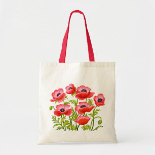 Bolsa Tote A papoila de jardim vermelha floresce o saco