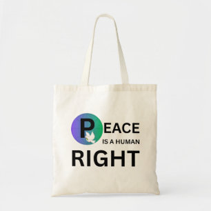 Bolsa Tote A Paz é um Direito Humano Símbolo de Pomba e Ter