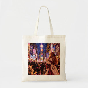 Bolsa Tote A Pequena Garota Viajante Ano Novo em Nova York na