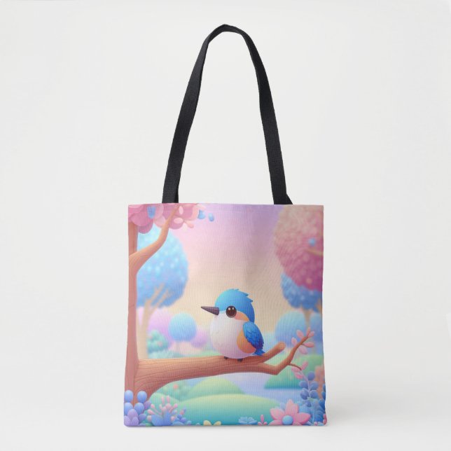 Bolsa Tote A Perch Floral do Kingfisher (Frente)