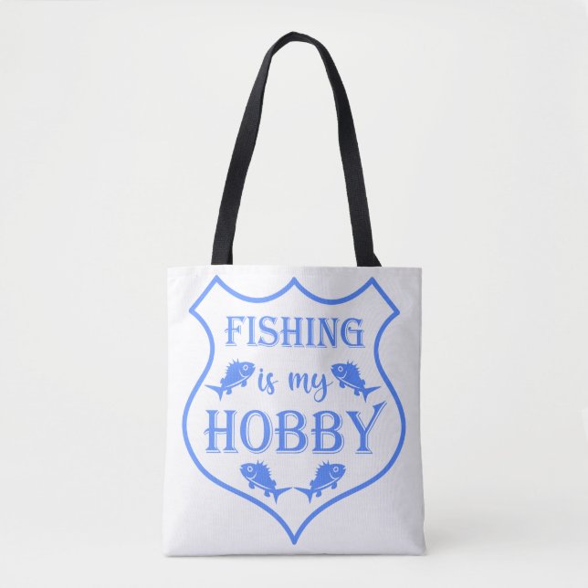 Bolsa Tote A pesca é a minha citação do escudo hobby na crist (Frente)