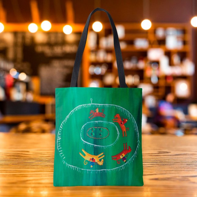 Bolsa Tote A pintura moderna da corrida aos cavalos (Criador carregado)