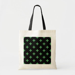 Bolsa Tote A polca verde cruza a preto