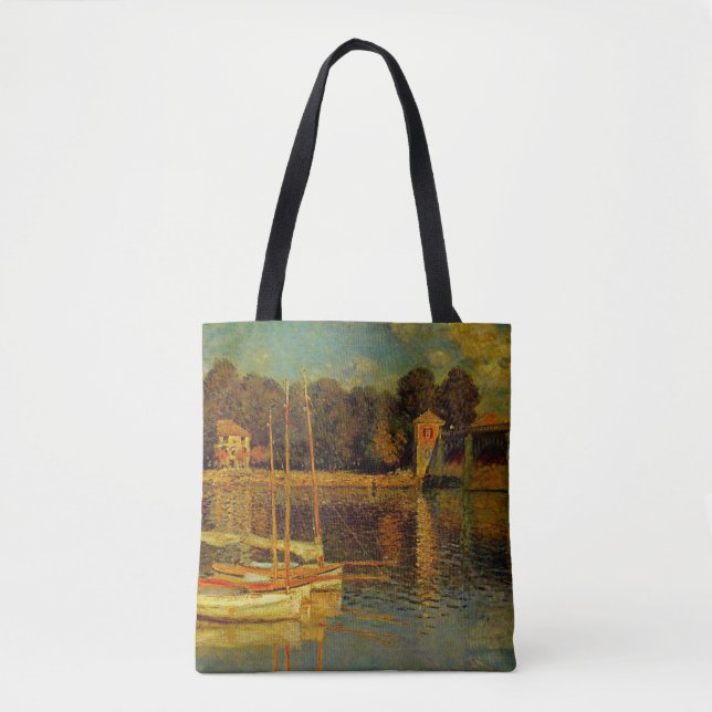 Bolsa Tote A Ponte em Argenteuil por Claude Monet (Frente)