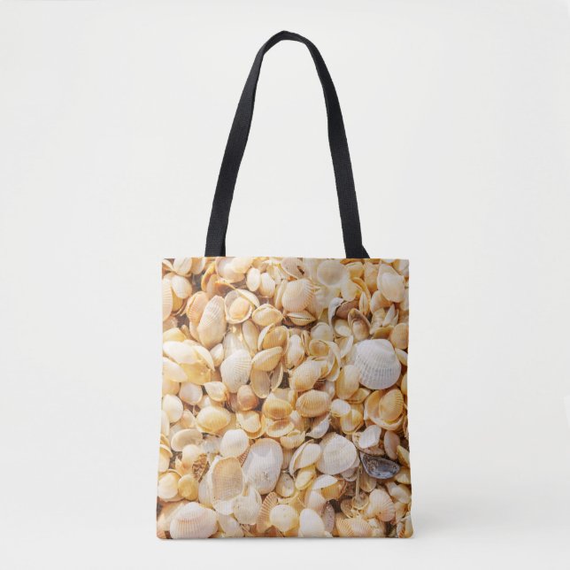 Bolsa Tote A praia de verão texturizou Seashell. (Frente)