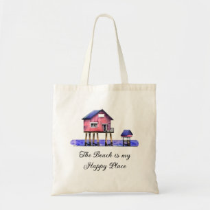Bolsa Tote A praia é o meu lugar feliz