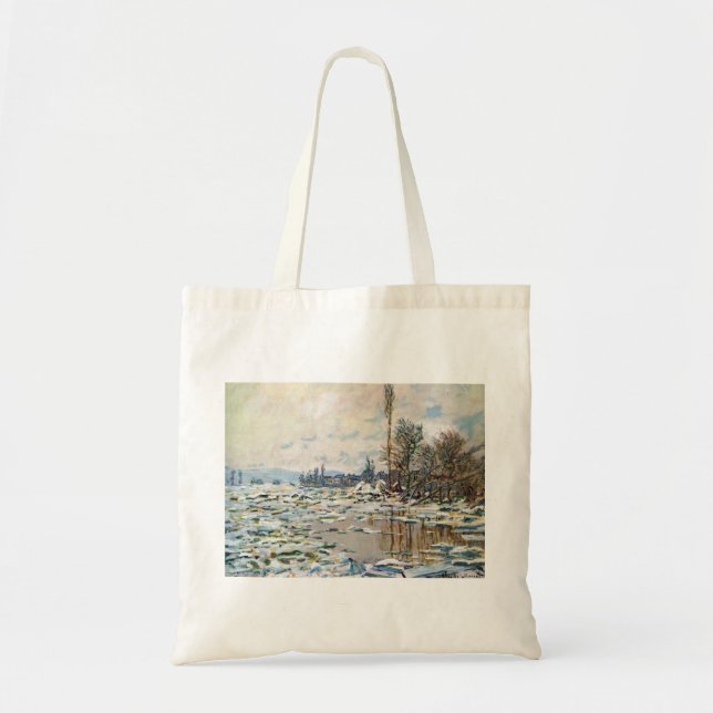Bolsa Tote A Quebra do Gelo por Claude Monet (Frente)