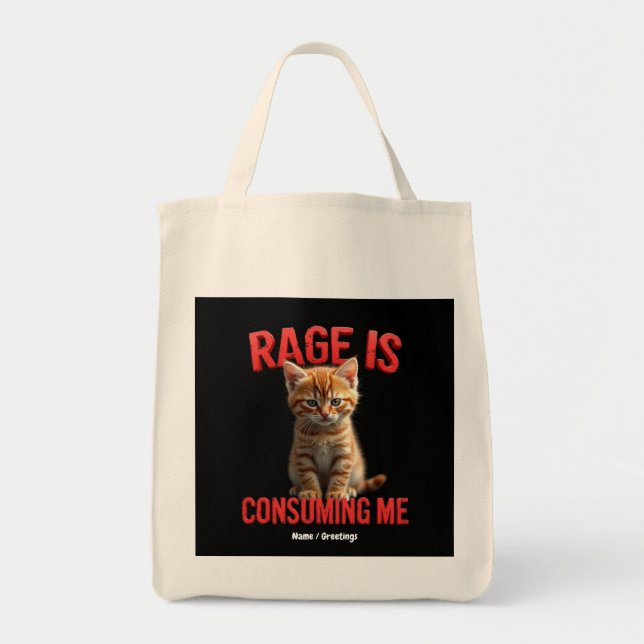 Bolsa Tote A Rage está a consumir-me Gato de Gatinho, Felino  (Frente)