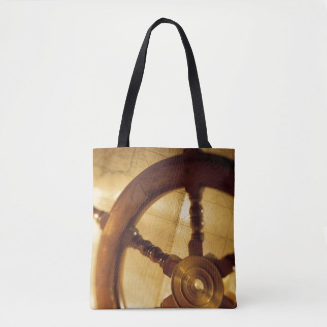 Bolsa Tote A roda e o mapa dos navios (Frente)