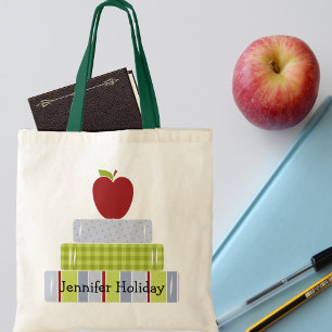 Bolsa Tote A sacola do professor empilhado dos livros