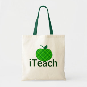 Bolsa Tote A sacola do professor verde do iTeach de Apple