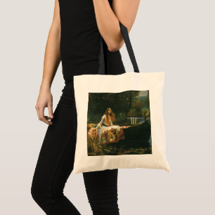 Bolsa Tote A senhora de Shalott no barco pelo Waterhouse de