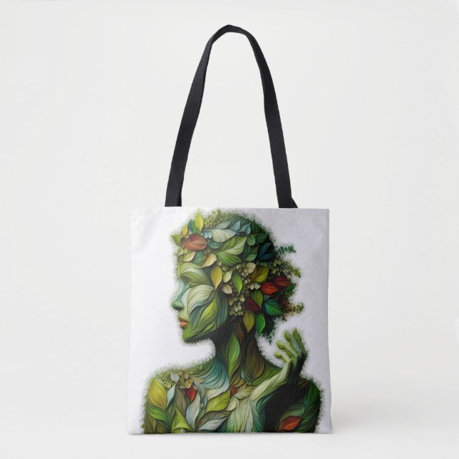 Bolsa Tote A Senhora Verde - Fundo Branco (Frente)
