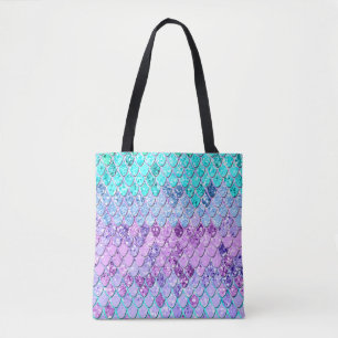 Bolsa Tote A Sereia Escala com a Glitter de Garotas Unicórni