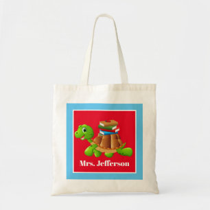 Bolsa Tote A tartaruga bonito da escola do professor adiciona