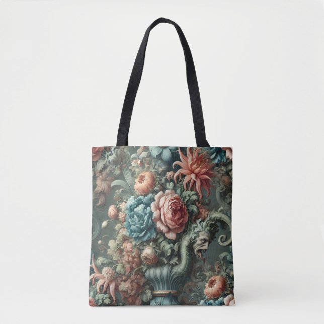 Bolsa Tote A Teatralidade do Sede - Design Floral Gótica (Frente)