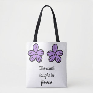 Bolsa Tote A Terra Ri em Flores - Cotação Floral Bonita