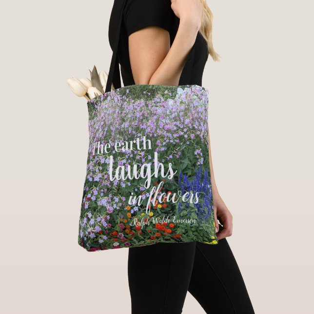Bolsa Tote A Terra Ri-se em Flores Citação Floral (Close Up)