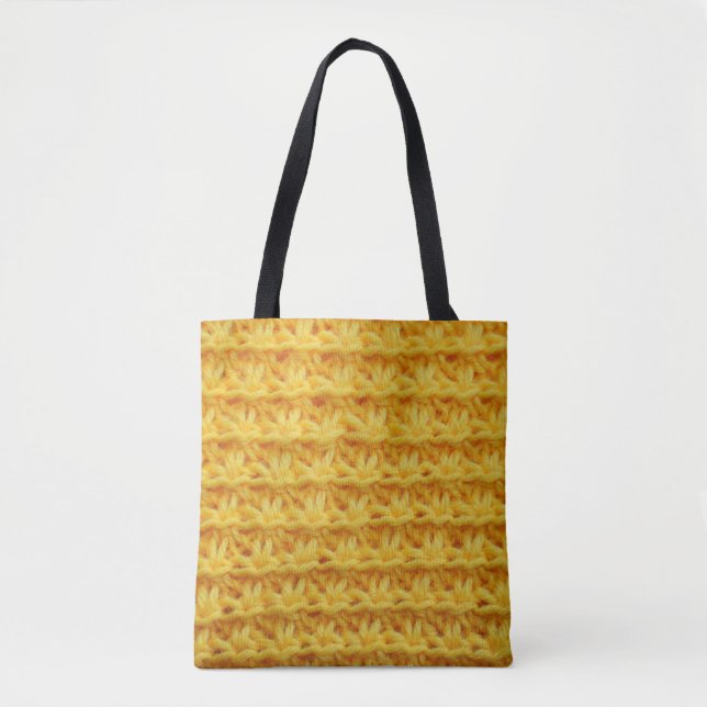 Bolsa Tote a textura do tecido de malha com um d (Frente)