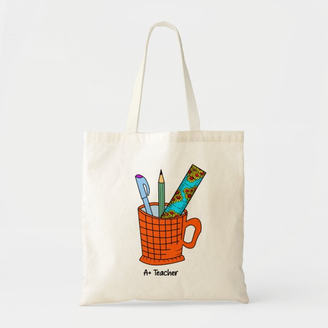 Bolsa Tote A + Tote Bag do Professor | Presente de Apreciação (Frente)