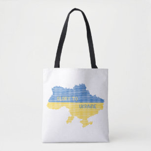 Bolsa Tote A tricotar o texto do mapa do Estado ucraniano Glo