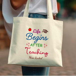 Bolsa Tote A Vida Começa Após Ensinar Coisas Modernas De Prof