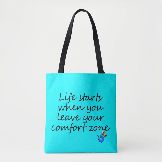 Bolsa Tote a vida começa ... sacos de corpo cruzado (Frente)