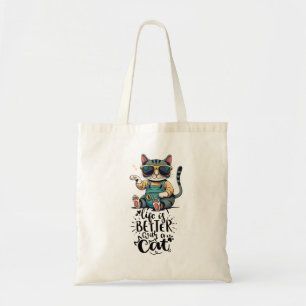 Bolsa Tote A vida de gato é melhor com o gato