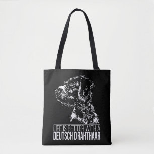 Bolsa Tote A vida Deutsch Drahthaar é melhor frase de cachorr